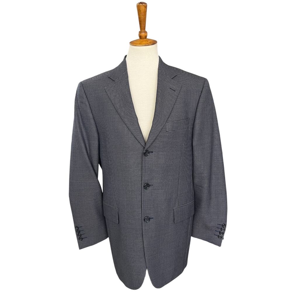 Mens Jack Victor Collection Three Button Classic 100% Wool Blazer Size 38R